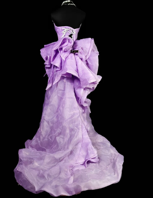 Strapless Ruffled Organza Long Prom Gown fg8890