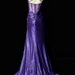 Spaghetti Strap Beaded Lace Corset Mermaid Slit Evening Gown  fg8910