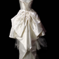 Strapless Beaded Lace Satin High Low Wedding Dress  fg8903
