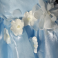 Off Shoulder 3D Floral Shiny Organza Short Bubble Party Dress  fg8902