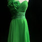 Green One-Shoulder 3D Floral Chiffon Formal Evening Gown fg9050