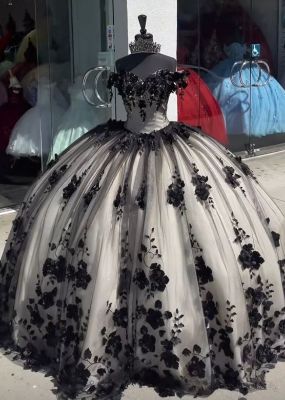 Black Quinceanera Dresses Princess Sweet 16 Years Girl Birthday Party – formalgowns
