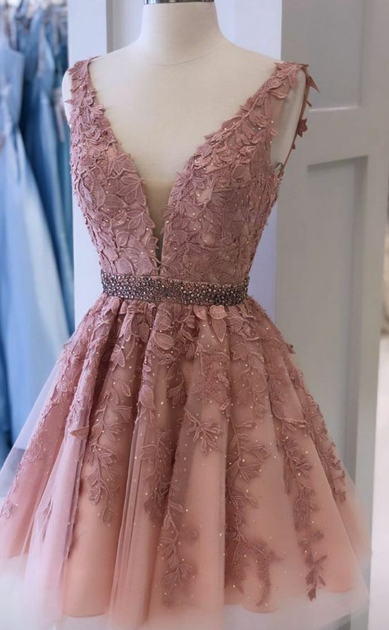 A line Pink Short Party Dress Lady Fashion Homecoming Gown     fg3696