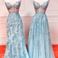 2024  Long Light Blue Prom Dress      fg4455