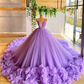 puffy prom dress, purple prom dress, tulle prom dresses, beaded prom dress, pleats evening dress, ball gown quinceanera dress   fg2055