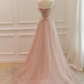 Sparkle Tulle with Beadings Long A-line Formal Dress, Tulle Sweetheart Prom Dress    fg5688
