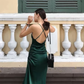Robe de mariée mi-longue dos nu avec décolleté bénitier fg4796