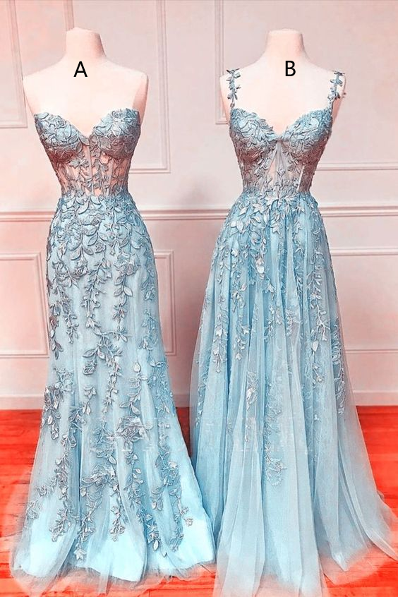2024 Long Light Blue Prom Dress fg4455 – formalgowns