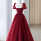 Burgundy evening dresses long elegant evening gown for women    fg4093