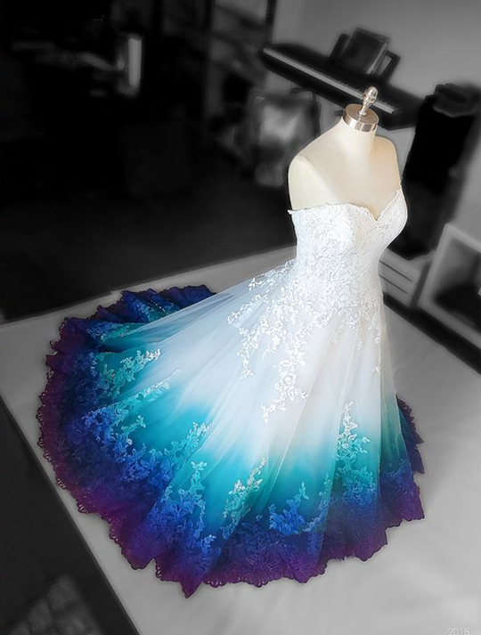 Colorful Ombré Wedding Dress Ball Gown fg2685 – formalgowns