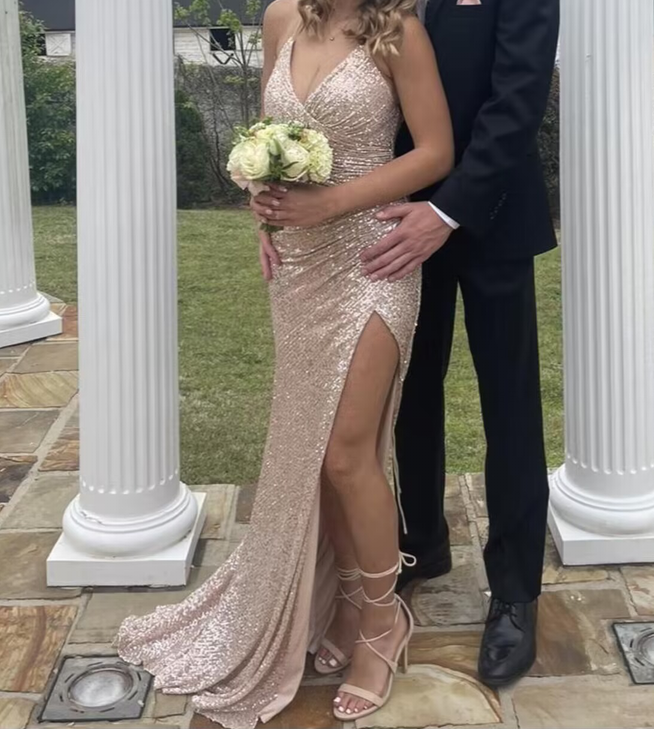 Light champagne sequin prom dresses, evening dresses,party dresses, se – formalgowns