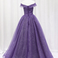 Purple Tulle Sweetheart Long Prom Dress Formal Dress, A-line Tulle Party Dress     fg4467