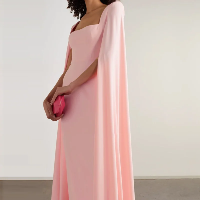 Robe de soirée à col carré et manches longues pour femme, nouvelle collection tendance fg6064