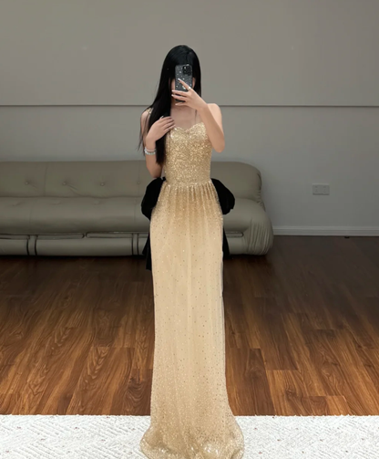 Robe de soirée longue sirène colorée à paillettes, tenue de remise de diplôme fg8362