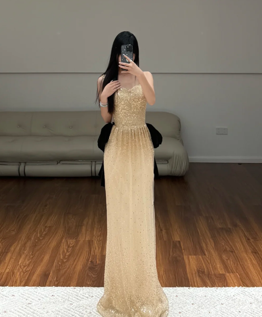 Robe de soirée longue sirène colorée à paillettes, tenue de remise de diplôme fg8362