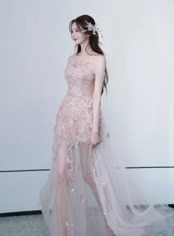 Strapless Tulle Prom Party Dress Birthday Dress Evening Dress fg8654