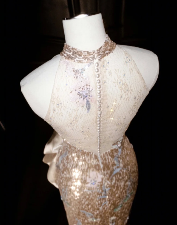 Robe de soirée longue sirène colorée à paillettes, tenue de remise de diplôme fg8362