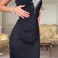 Schwarzes Meerjungfrau-Kleid, sexy, langes Abendkleid, Partykleider fg7763