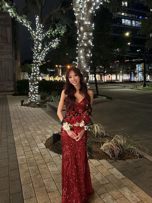 Buntes Meerjungfrau-Partykleid mit Pailletten und langen Abschlusskleidern fg8362