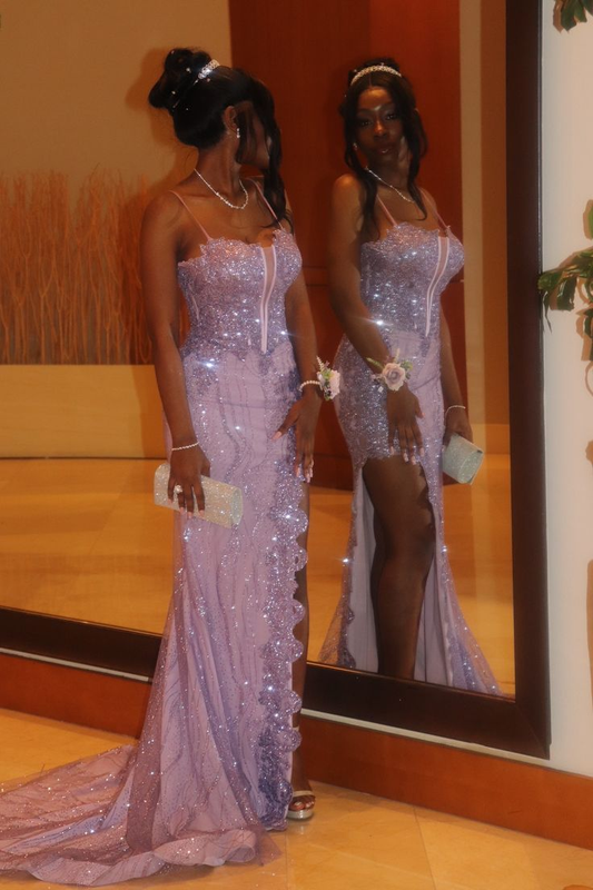 Buntes Meerjungfrau-Partykleid mit Pailletten und langen Abschlusskleidern fg8362