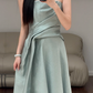 A Line Satin Prom Party Dress Evening Dress Graduation Dress fg8641