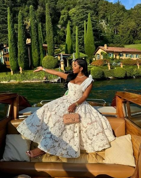 A Line Floor Length Lace Evening Party Dress For Women fg8406