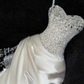 Ivory Beaded Long Prom Dress Sexy Evening Party Gown Birthday Dress fg8214