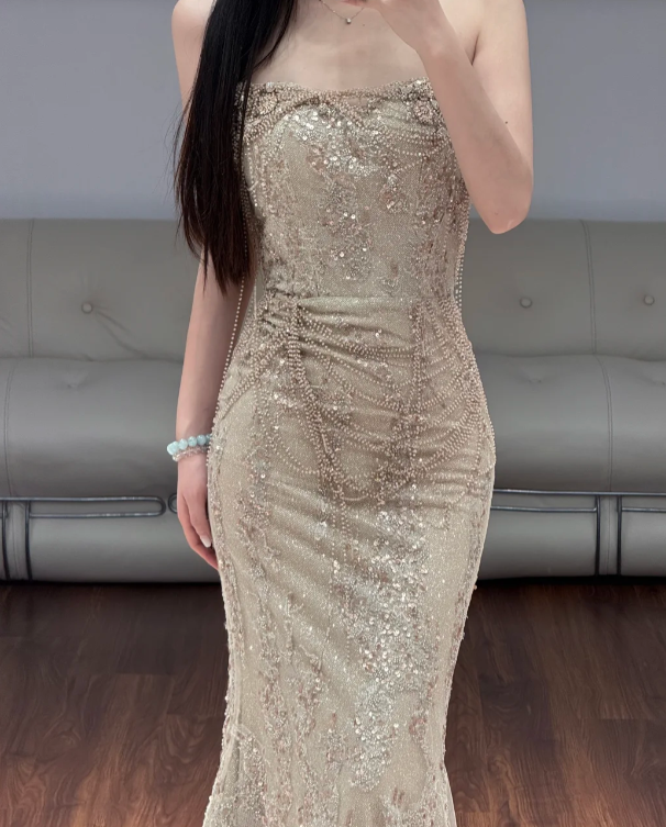 Robe de soirée longue sirène colorée à paillettes, tenue de remise de diplôme fg8362