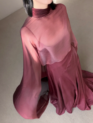 Modest Burgundy Prom Party Dress Birthday Dress Evening Dress  fg8693