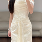 Off The Shoulder Cream Prom Party Dress Evening Dress Birthday Dress  fg8628