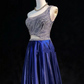 One Shoulder Royal Blue Prom Party Dress Beads Evening Gowns  fg8595