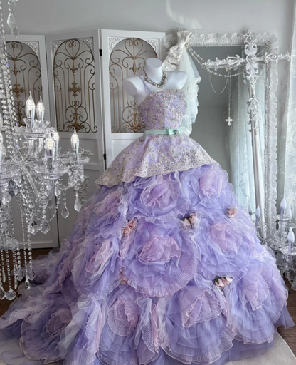 Ball Gown Lilac Sweet 16 Birthday Dress Prom Party Dress Evening Dress fg8649