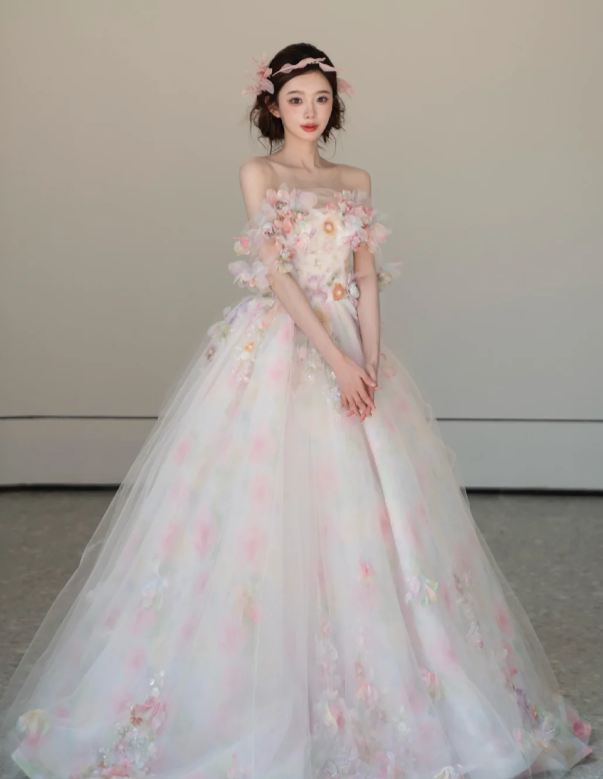 Off The Shoulder Tulle Prom Party Dress Birthday Dress Evening Dress fg8655