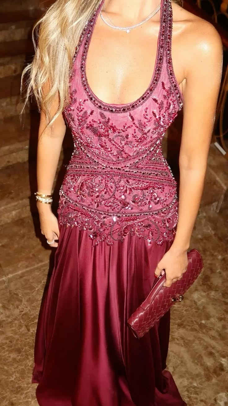 Halter Neck Beaded Long Prom Dress 21st Birthday Outfit fg8228