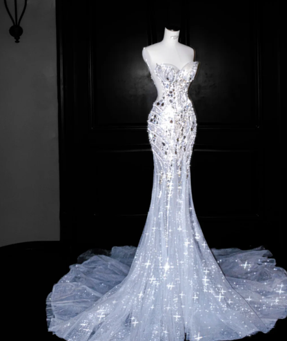 Luxurious Beading Prom Party Dress Sexy Mermaid Evening Dress 22nd Birthday Outfit fg8688