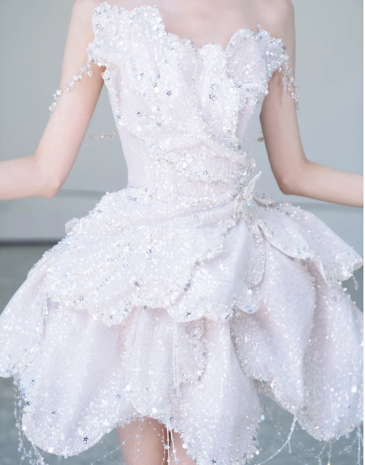 Robe de soirée longue sirène colorée à paillettes, tenue de remise de diplôme fg8362