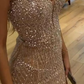 Robe de soirée longue sirène colorée à paillettes, tenue de remise de diplôme fg8362