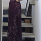 Beaded Purple Spaghetti Straps Long Prom Dress Sexy 21st Birthday Outfit fg8227