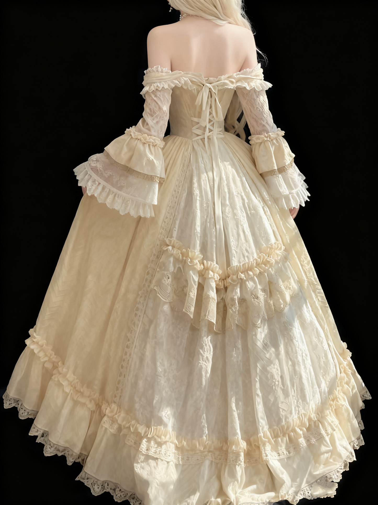 A Line Off Shoulder Ball Gown Wedding Dress Lace Princess Dress      fg7293