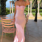 Simple Long Prom Dresses, Pink Evening Party Dresses     fg1421