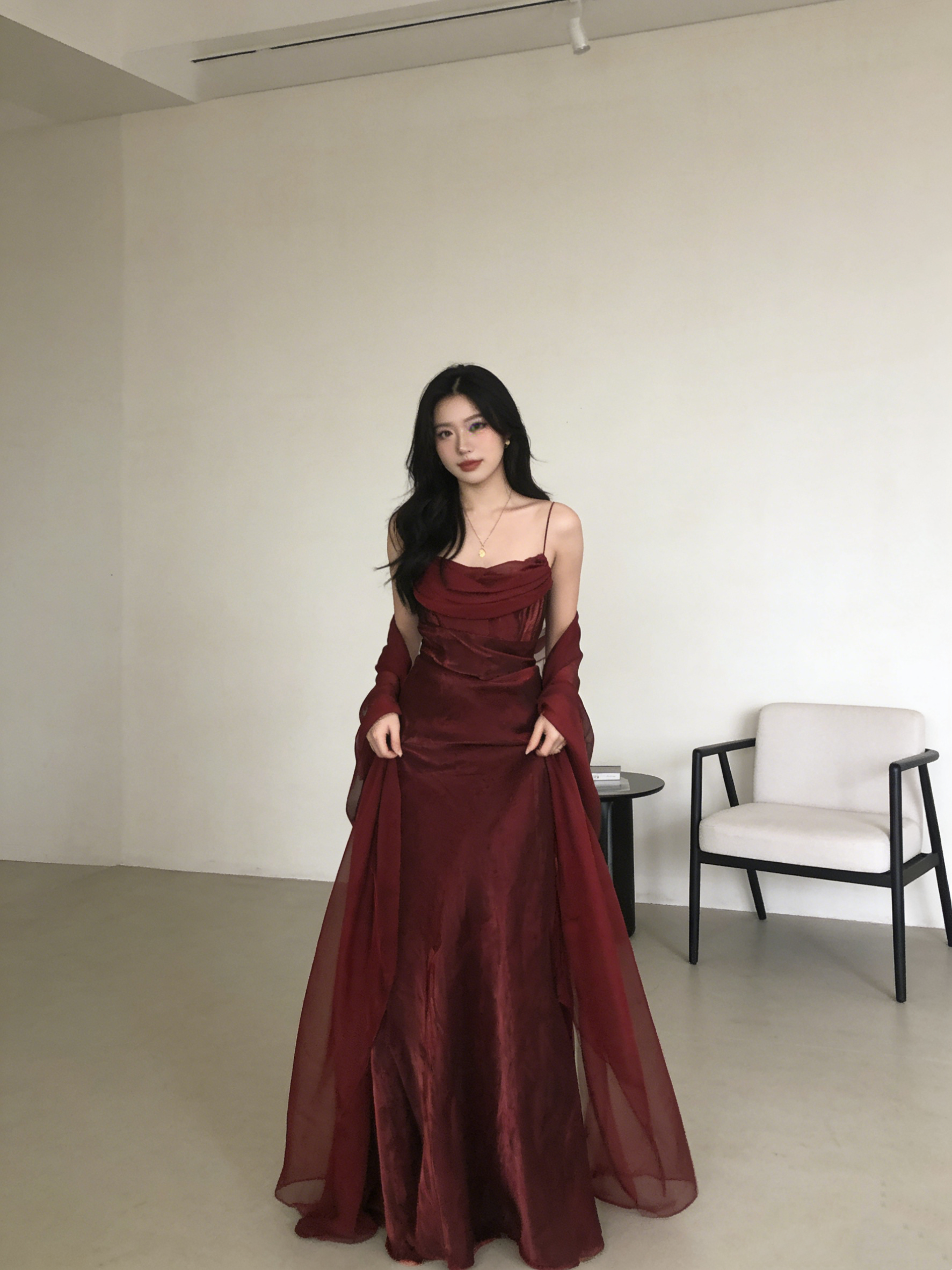 Spaghetti Straps Simple Burgundy Long Prom Dress fg1794 formalgowns Spaghetti Straps Simple Burgundy Long Prom Dress fg1794 formalgowns