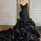 Ruffle rose mermaid wedding dress, bridal gown     fg2575