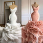 Ruffle rose mermaid wedding dress, bridal gown     fg2575