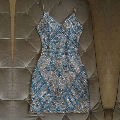 Shinning Crystal Beaded Sheath Short Homecoming Dress     fg28