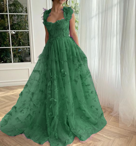 Butterfly Purple Prom Gown, Elegant Long Prom Dresses      fg3363