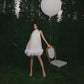 Robe de bal courte blanche, robe de cocktail tendance fg3488