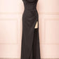 Burgundy Long Prom Dress with High Slit,Formal Graduation Evening Dresses       fg4760