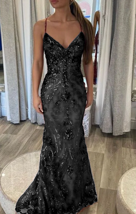 Designer Spaghetti Straps Long Mermaid Sleeveless Prom Dress       fg4826