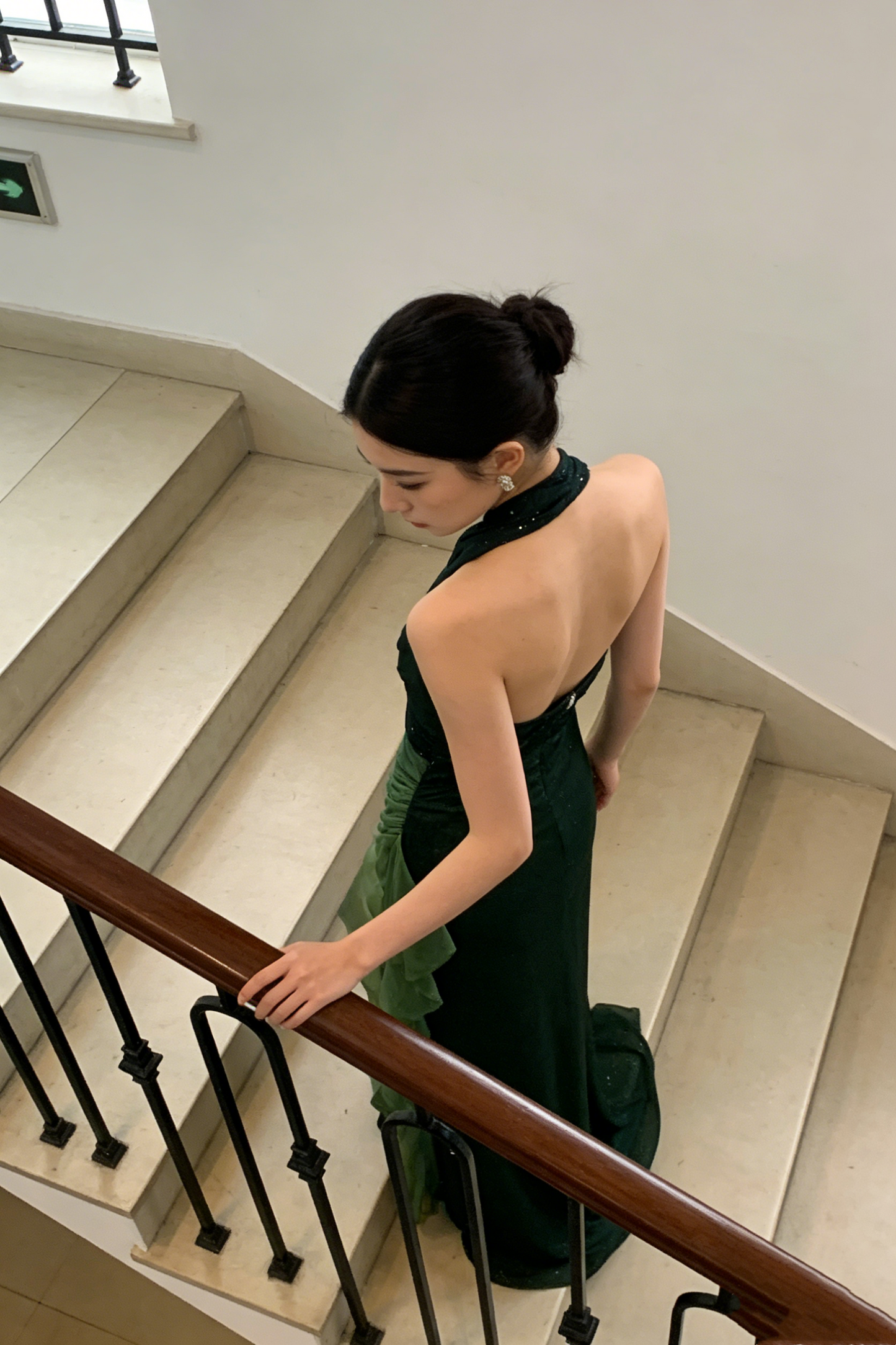 Sexy Halter Ombre Green Chiffon Backless Long Prom Dress Evening Dress fg4892 Sexy Halter Ombre Green Chiffon Backless Long Prom Dress Evening Dress fg4892