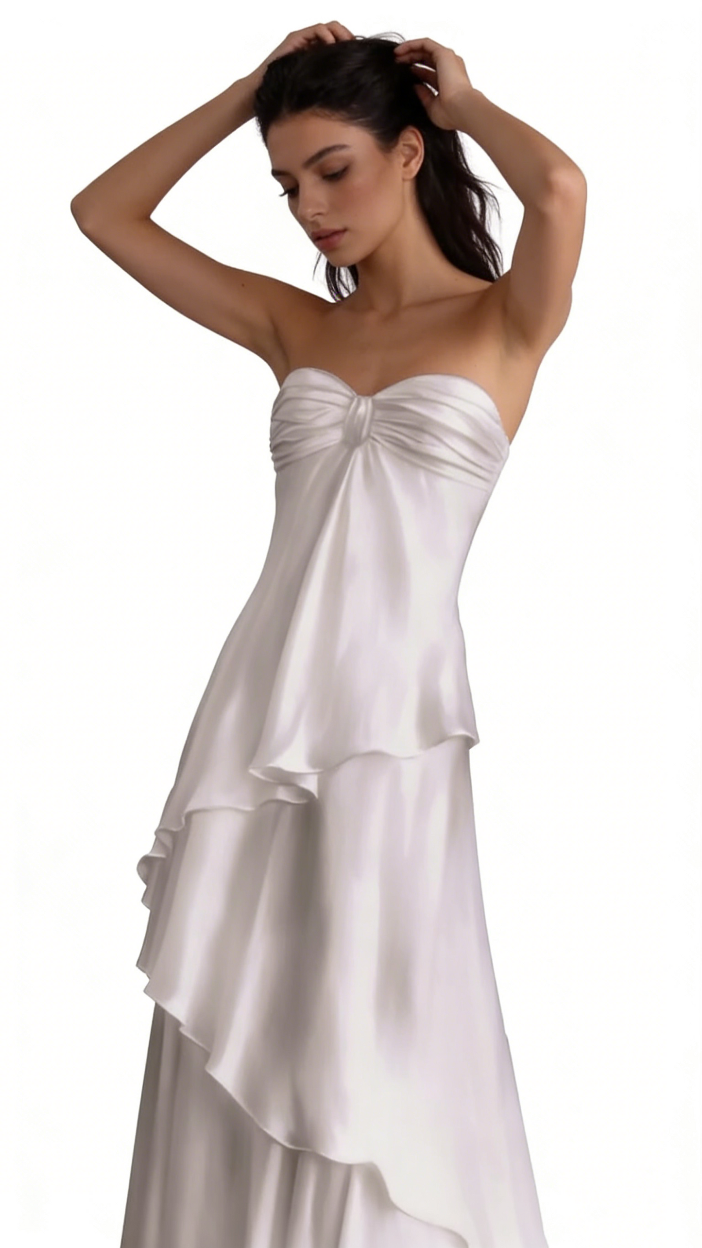 strapless open back dress Sexy A line Sweetheart Party Dresses White Long Prom Dresses fg5154 –  formalgowns